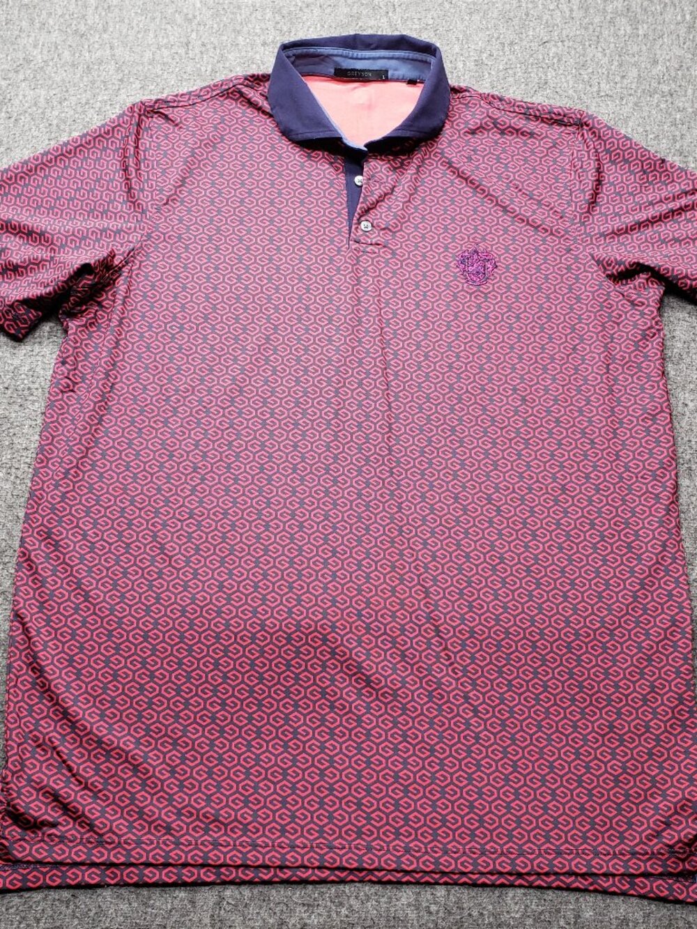 Greyson Golf Polo Shirt Men’s L Short Sleeve Knit Performance Contrast Collar